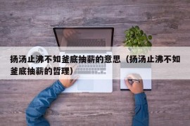 扬汤止沸不如釜底抽薪的意思（扬汤止沸不如釜底抽薪的哲理）