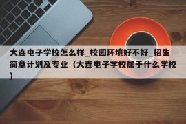 大连电子学校怎么样_校园环境好不好_招生简章计划及专业（大连电子学校属于什么学校）