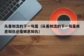 从善如流的下一句是（从善如流的下一句是疾恶如仇还是嫉恶如仇）