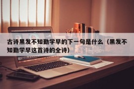 古诗黑发不知勤学早的下一句是什么（黑发不知勤学早这首诗的全诗）