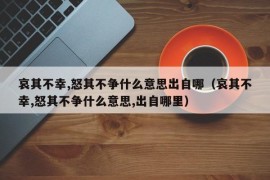 哀其不幸,怒其不争什么意思出自哪（哀其不幸,怒其不争什么意思,出自哪里）