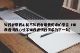 知我者谓我心忧不知我者谓我何求的意思（知我者谓我心忧不知我者谓我何求的下一句）