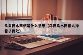 良禽择木而栖是什么意思（鸟择良木而栖人择君子而处）