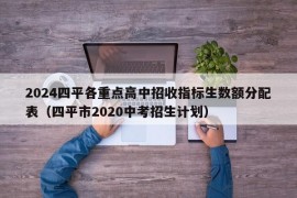 2024四平各重点高中招收指标生数额分配表（四平市2020中考招生计划）