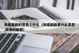 风度翩翩的意思昰什么（风度翩翩是什么意思,简便的解释）