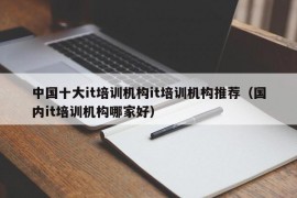 中国十大it培训机构it培训机构推荐（国内it培训机构哪家好）