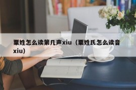 粟姓怎么读第几声xiu（粟姓氏怎么读音 xiu）