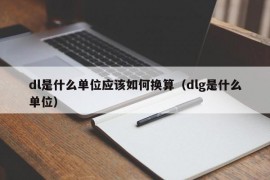 dl是什么单位应该如何换算（dlg是什么单位）