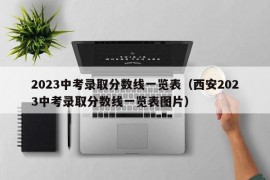 2023中考录取分数线一览表（西安2023中考录取分数线一览表图片）