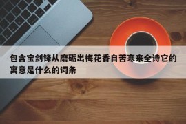 包含宝剑锋从磨砺出梅花香自苦寒来全诗它的寓意是什么的词条