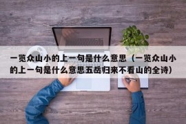 一览众山小的上一句是什么意思（一览众山小的上一句是什么意思五岳归来不看山的全诗）