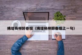 拂堤杨柳醉春烟（拂堤杨柳醉春烟上一句）