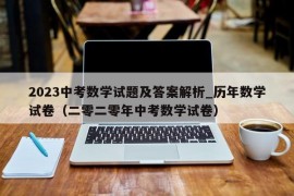 2023中考数学试题及答案解析_历年数学试卷（二零二零年中考数学试卷）