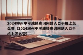 2024郴州中考成绩查询网站入口手机上怎么查（2024郴州中考成绩查询网站入口手机上怎么查）