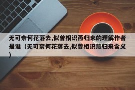 无可奈何花落去,似曾相识燕归来的理解作者是谁（无可奈何花落去,似曾相识燕归来含义）