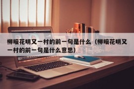 柳暗花明又一村的前一句是什么（柳暗花明又一村的前一句是什么意思）