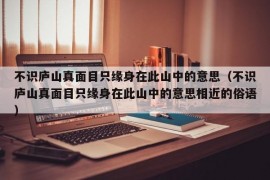 不识庐山真面目只缘身在此山中的意思（不识庐山真面目只缘身在此山中的意思相近的俗语）