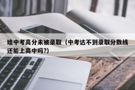 娃中考高分未被录取（中考达不到录取分数线还能上高中吗?）