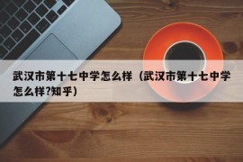 武汉市第十七中学怎么样（武汉市第十七中学怎么样?知乎）