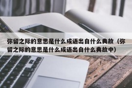 弥留之际的意思是什么成语出自什么典故（弥留之际的意思是什么成语出自什么典故中）