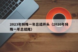 2023年特殊一年总结开头（2020年特殊一年总结尾）