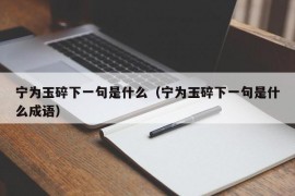 宁为玉碎下一句是什么（宁为玉碎下一句是什么成语）