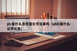 pb是什么意思是化学元素吗（pbb是什么化学元素）