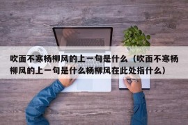 吹面不寒杨柳风的上一句是什么（吹面不寒杨柳风的上一句是什么杨柳风在此处指什么）