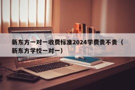 新东方一对一收费标准2024学费贵不贵（新东方学校一对一）