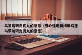 乌蒙磅礴走泥丸的意思（五岭逶迤腾细浪乌篷乌蒙磅礴走泥丸的意思）
