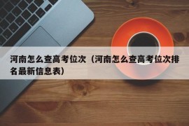 河南怎么查高考位次（河南怎么查高考位次排名最新信息表）
