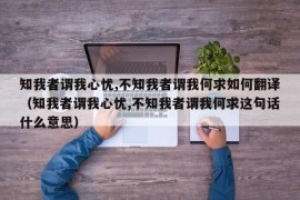 知我者谓我心忧,不知我者谓我何求如何翻译（知我者谓我心忧,不知我者谓我何求这句话什么意思）