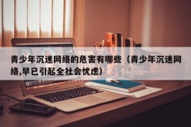 青少年沉迷网络的危害有哪些（青少年沉迷网络,早已引起全社会忧虑）
